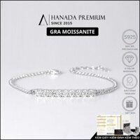 [CHỨNG NHẬN GRA] Lắc Tay Kim Cương Moissanite 3MM Bạc 925 Xi Bạch Kim Thanh Đá HANADA 1720