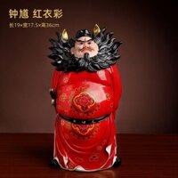 Chung Quỳ thần tượng gốm sứ gia cư Phật đường gia dụng phụng màu sắc dân gian thiên sư cao cấp đồ trang trí bằng sứ trắn