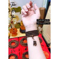 chuỗi 108 hạt bình an gỗ mun đuôi công size 6ly 7ly 8ly nam nữ