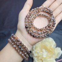 Chuỗi 3v Thạch Anh Tóc Nâu Biến Thể Dạng Kim Ngậm Bạc Ánh Titan 7li - Phong Thủy TUDO