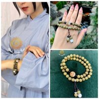 Chuỗi 54 hạt gỗ tử đàn mix nụ sen bạch ngọc Mai Hương