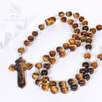 Chuỗi cổ màu vàng nâu phối mặt dây chuyền chúa trên thánh giá NQ Jewelry 47x28mm