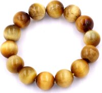 Chuỗi đá đeo tay đá mắt hổ vàng 14 ly - Vòng chuỗi đeo tay đá phong thủy  - 14 ly 14 hạt - Không kèm hộp