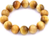 Chuỗi đá đeo tay đá mắt hổ vàng 14 ly - Vòng chuỗi đeo tay đá phong thủy  - 14 ly 15 hạt - Không kèm hộp