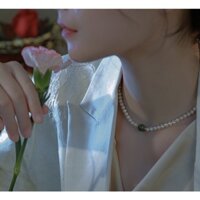 Chuỗi Đeo Cổ 6ly Ngọc Trai Nước Ngọt Mix Đá Cẩm Thạch Xanh - Ngọc Trai Trường Thịnh