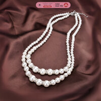 Chuỗi Đeo Cổ Ngọc Trai Đôi Mix Charm Đá Bạc 925 Sang Trọng - Ngọc Trai Trường Thịnh