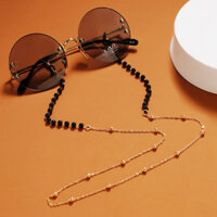 Chuỗi đeo kính ngọc trai Hàn Quốc handmade sáng tạo ins star dây buộc khẩu trang đeo tai nghe airpod sành điệu - ĐEN VÀNG