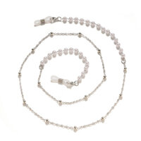 Chuỗi đeo kính ngọc trai Hàn Quốc handmade sáng tạo ins star dây buộc khẩu trang đeo tai nghe airpod sành điệu - Màu bạc