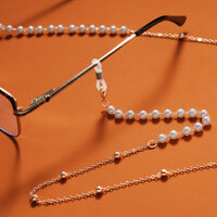 Chuỗi đeo kính ngọc trai Hàn Quốc handmade sáng tạo ins star dây buộc khẩu trang đeo tai nghe airpod sành điệu - Màu Vàng