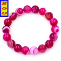 Chuỗi đeo tay mã não Hồng Sọc size 10 ly - hợp mệnh Hỏa, mệnh Thổ