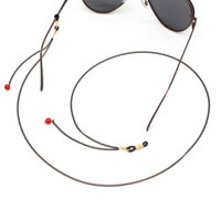 Chuỗi giữ gọng kính chống rơi rớt thất lạc màu đen hạt châu đỏ tua rua sáng tạo