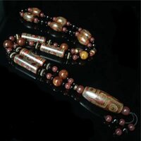 Chuỗi Hạt Đá Mã Não Tự Nhiên Ba Mắt Chính Hãng Tây Tạng Dzi Làm Vòng Cổ / Vòng Tay Hạt Đá Mã Não Tự Nhiên