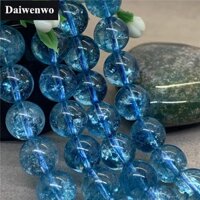 Chuỗi Hạt Đá Thạch Anh Xanh Tự Nhiên 6 / 8 / 10 / 12mm Dùng Làm Đồ Trang Sức Thủ Công