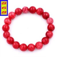 Chuỗi hạt đeo tay đá Hồng 10 ly - hợp mệnh Hỏa, mệnh Thổ