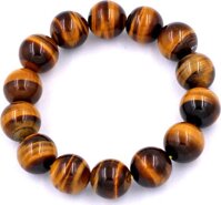 Chuỗi hạt đeo tay đá mắt hổ vàng đen 14 ly - Vòng chuỗi đeo tay đá phong thủy - 14 ly 15 hạt - Không kèm hộp