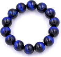 Chuỗi hạt đeo tay đá mắt hổ xanh đen 14 ly - Vòng chuỗi đeo tay đá phong thủy - 14 ly 15 hạt - Không kèm hộp