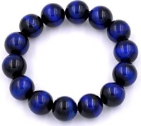 Chuỗi hạt đeo tay đá mắt hổ xanh đen 14 ly - Vòng chuỗi đeo tay đá phong thủy - 14 ly 14 hạt - Không kèm hộp