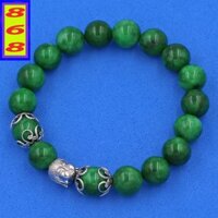 Chuỗi hạt đeo tay đá Sơn Thủy 10 ly - Vòng tay Phật A Di Đà inox - hợp mệnh Mộc, mệnh Hỏa