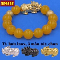 chuỗi hạt đeo tay yellow charm tỳ hưu 2 bi