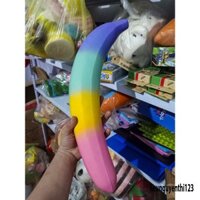 (CHUỐI KHỔNG LỒ) SQUISHY QUẢ CHUỐI NGŨ SẮC KHỔNG LỒ SIÊU DỄ THƯƠNG