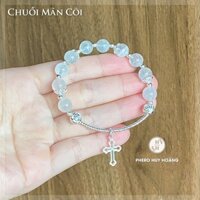 Chuỗi Mân Côi bằng đá Thánh Giá Bạc - Vòng tay Công Giáo