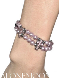 Chuỗi ngày lễ tình nhân Vòng cổ vòng tay ngọc trai tím hồng choker