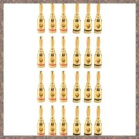 Chuối Phích Cắm Mở Vít Mạ Vàng 24K Đầu Nối Jack Âm Thanh Cho Loa Cáp Stereo, 24 Gói (12 Đỏ, 12 Đen)