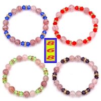 Chuỗi Tay 7 Ly đá Dâu tây Charm Hạt Pha Lê - Kèm Hộp Đựng Cao Cấp - Phong Thủy 868