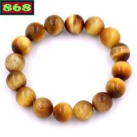 Chuỗi tay đá mắt hổ vàng 12 ly 16 hạt, vòng tay chuỗi hạt