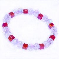 Chuỗi tay pha lê trắng cắt giác 8 ly phối pha lê vàng CTFLTRGHFLV8 - Vòng chuỗi phong thủy - Không kèm hộp