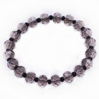 Chuỗi tay pha lê xám giác 8 ly phối thạch anh đen CTFLXAGTAE8 - Vòng chuỗi phong thủy - Không kèm hộp