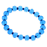 Chuỗi tay pha lê xanh biển giác 8 ly thạch anh đen CTFLXBGTAE8 - Vòng chuỗi phong thủy - Không kèm hộp