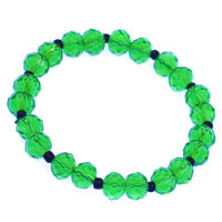 Chuỗi tay pha lê xanh lá cắt giác 8 ly thạch anh đen CTFLXLGHTAE8 - Vòng chuỗi phong thủy - Không kèm hộp