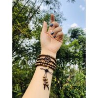 Chuỗi trầm hương 108 hạt thiên nhiên kèm hoa mẫu đơn mùi thơm dịu TRƯỜNG AN TRẦM HƯƠNG