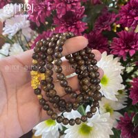Chuỗi Trầm Mix Charm Tỳ Hưu, Bi, Trụ Bình An Vàng 24K