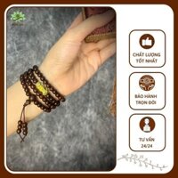 chuỗi tràng 108 hạt gỗ mun đuôi công mix tỳ hưu vòng tay phong thủy nam nữ vân gỗ siêu đẹp