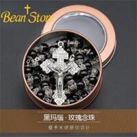 Chuỗi tràng hạt  Đen Vòng Tay Hạt Đậu Hoa Hồng Ý Phong Cách Vintage