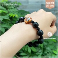 Chuỗi Tràng Hạt Mân Côi bằng đá - Vòng tay đá đen 12mm