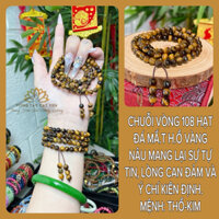chuỗi vòng 108 hạt đá mắt h.ổ vàng nâu chuỗi vòng tay phong th.uỷ nam nữ