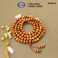 Chuỗi Vòng 108 Hạt/8mm HAHANCO Gỗ Huyết Long Thấu Quang - Tài Lộc (BH658-8)