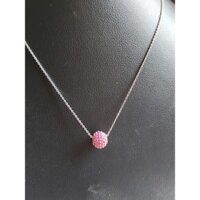 Chuỗi vòng cổ kèm mặt ruby chất liệu bạc 925 của Nhật dài 40 cm đeo ngắn hoặc cho bé đeo hàng trong kiện đấu Nhật