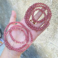 Chuỗi vòng tay dâu tây hồng 5-6mm