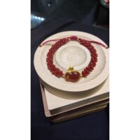 Chuỗi vòng tay Mã Não đỏ Tứ Xuyên sz hạt tiêu phối charm Thỏ Ngọc bọc Bạc 925