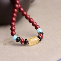 Chuỗi Vòng Tay, Tràng Hạt 108 Hạt Đá Chu sa 6mm(Hàng đẹp)