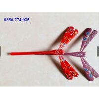 chuồn chuồn tre 12cm mộc và đế 3  combo
