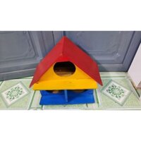 chuồng 3 ô  nuôi bồ câu, sơn 3 màu đỏ, xanh, vàng