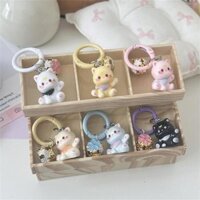 Chuông ba chiều dễ thương, móc khóa mèo, ba lô học sinh, móc khóa dễ thương