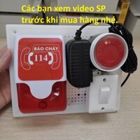 Chuông báo động báo cháy khẩn cấp còi hú đèn chớp lắp sẵn nguồn 12V an toàn chống giật kêu to ( Bấm là Kêu )