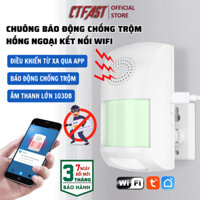 Chuông báo động chống trộm có cảm biến hồng ngoại  & kết nối wifi CTFAST CS62W - Điều khiển từ xa qua app, âm báo 110 dB