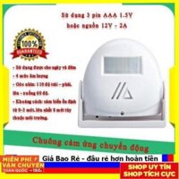 Chuông Báo Khách, Báo Trộm Cảm Ứng Chuyển Động Kèm Pin/Nguồn 12V 2A